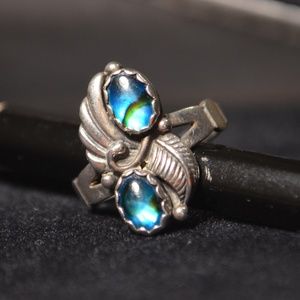 Sterling Silver Ring with blue stones size 5